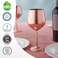 GENERICO - Copa de vino en acero dorado