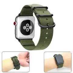 GENERICO - Correa Nato Apple Watch 41mm 40mm 38mm se Nylon Army Green