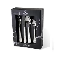 KRONS - Juego de cubiertos 24 piezas smoke Marble