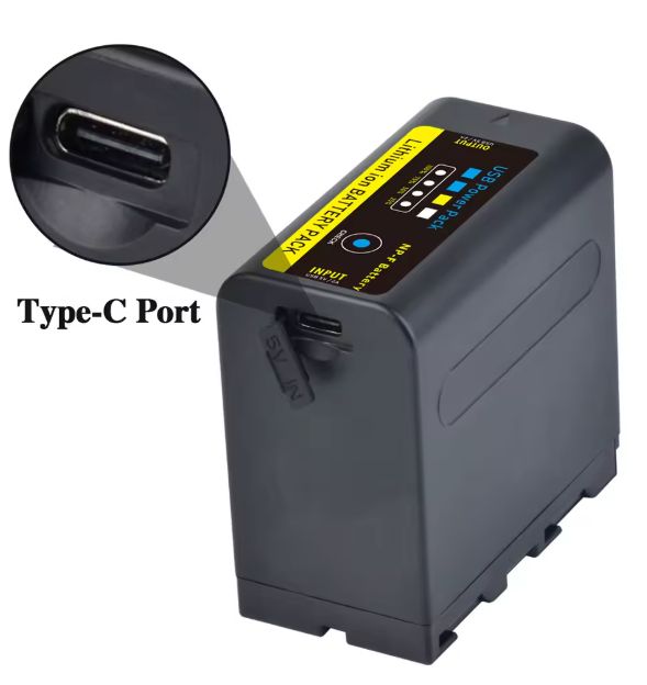 Batería Batmax 9600mah Tipo C Led Para Sony NP+-f970 F550 F770