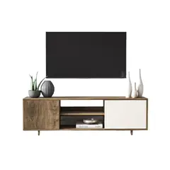 VENTITAS HOME - Mesa de TV 75” Sherry Duna y Blanco