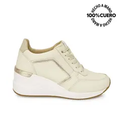 VIALE - Zapatilla Casual REC-2505 HuesoDorado Cuero