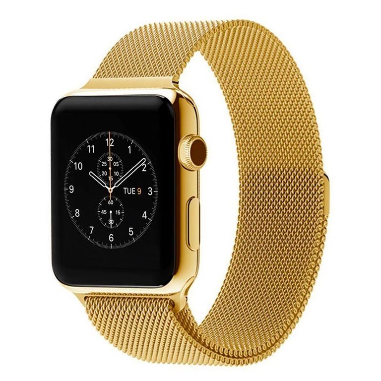 Correa Milanese Imantada Para Apple Watch 45mm Dorado