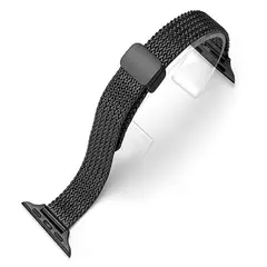 GENERICO - Correa De Metal Con Malla En Espiga Para Apple Watch 42 Mm Negro