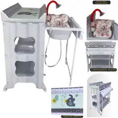 STOKKER BABY - Bañera cambiador + regadera cojín aquario LILA