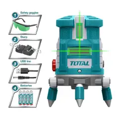 TOTAL TOOLS - Nivel laser autonivelante industrial verde total TLL305205