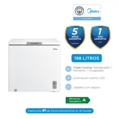 MIDEA - Congeladora Horizontal Triple Función 198 Litros