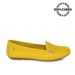 VIALE - Zapato Mocasín Casual CORE-2101 Amarillo Cuero