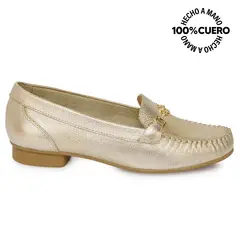 VIALE - Zapato Mocasín Casual DENI-2506 Dorado Cuero