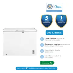 MIDEA - Congeladora Horizontal Triple Función Inverter 293Litros
