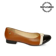VIALE - Zapato Ballerina Casual ECO-2520 Natural Cuero