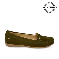 VIALE - Zapato Mocasín Casual FAV-2501 Verde Cuero