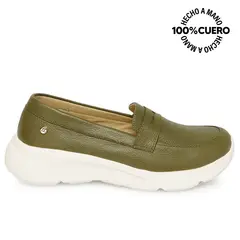VIALE - Zapato Mocasín Casual REC-2513 Verde Cuero