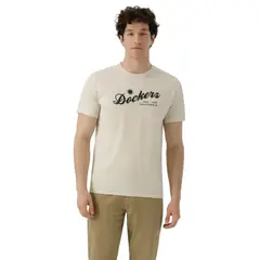 DOCKERS - Polo Hombre Logo Tee Slim Fit Crema