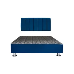 MUEBLES MACRUMO - Cama tapizada Aurea + almohada - Queen Plz - Color Azul