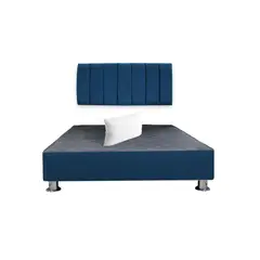 MUEBLES MACRUMO - Cama tapizada Aurea + almohada - 2 Plz - Color Azul