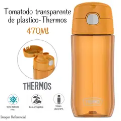 THERMOS - Tomatodo Transparente de 470 ml - Anaranjado