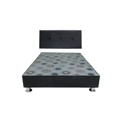 MUEBLES MACRUMO - Cama tapizada con sabanera King Plz - Color negro