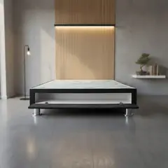 MUEBLES MACRUMO - Box tarima con sabanera 1.5 Plz - Color negro