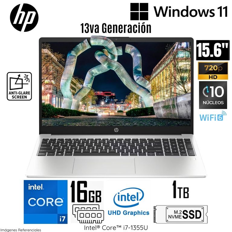 Laptop 250 G10 Intel Core i7-1355U 16GB RAM 1TB SSD 15.6" HD Silver - 9S7D1LS