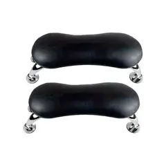 GENERICO - Reposabrazos Para Uñas Acero Inoxidable y Cuero 2Uni