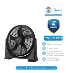 MIDEA - Ventilador de Piso 20’’ 50 cm Negro