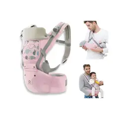 GENERICO - Canguro Ergonómico Ballenita Color Rosado para Bebé