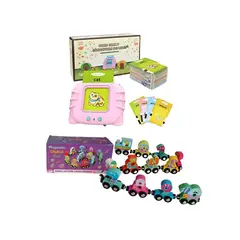 GENERICO - Dúo Educativo para Niña Tren Didáctico y Tarjetas Bilingües
