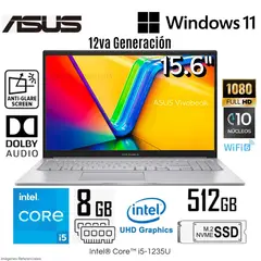 ASUS - Laptop Vivobook X1504ZA-NJ339W Intel Core i5-1235U 8GB 512GB SSD 15,6 pulg. FHD Windows 11