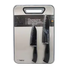 WAYU - TABLA DE PICAR Y SET DE CUCHILLOS SANTOKU