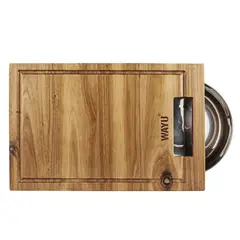 WAYU - TABLA DE MADERA CON BOWL DE ACERO