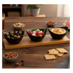 WAYU - SET DE 3 BOWLS PARA APERITIVO CON BANDEJA