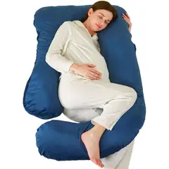GENERICO - Almohada Multi Postural para Embarazo y Lactancia azul