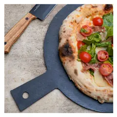 WAYU - PLATO PARA PIZZA DE PIEDRA PIZARRA 32 CM DIAMETRO