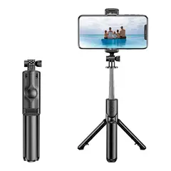 GENERICO - Trípode Selfie Stick S03 Bluetooth con Control Remoto y Rotación 360°