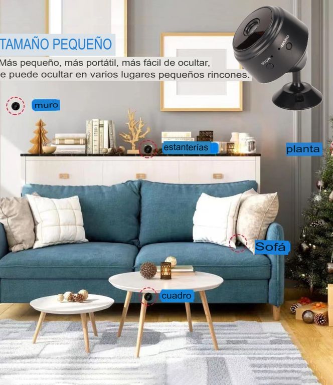 MINI CÁMARA DE SEGURIDAD ESPÍA PARA EL HOGAR CONEXIÓN DIRECTA APLICACIÓN