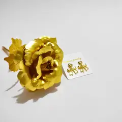 GENERICO - ARETES EN FORMA DE LAZO DORADO