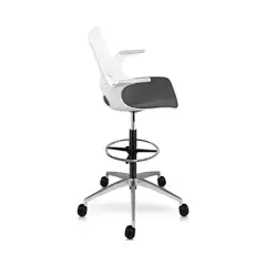 OFIDEAS - Silla Cajera Ergonómica Con Apoyabrazos Buró GrisBlanco