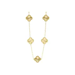 CLEO JOYAS & ACCESORIOS - Set Treboles Collar y Pulsera Dupe Van Cl Dorado