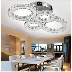 GENERICO - Lámpara de Techo Colgante Aros de Cristal