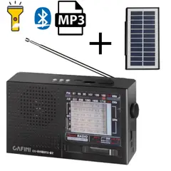 CAFINI - RADIO EMERGENCIA RECARGABLE PANEL SOLAR AM FM BT PARLANTE LINTERNA