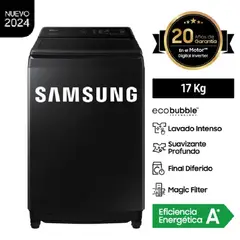 SAMSUNG - Lavadora EcoBubble 17KG WA17CG6441BVPE -Negro