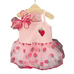 GENERICO - Vestido De Fresa Ropa Disfraz Para Mascotas