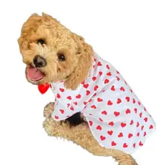 MARC - Ropa De Mascota Camisa Corazones Talla 3