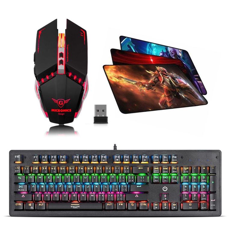 Kit Gamer 3 En 1: Teclado Mecánico Kingdon+ Mouse Ranger+pad