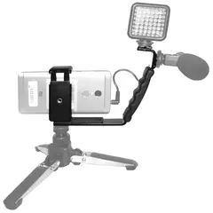 GENERICO - KIT para transmisión en Vivo Soporte L Sujetador para smartphone y camaras - Gimbal