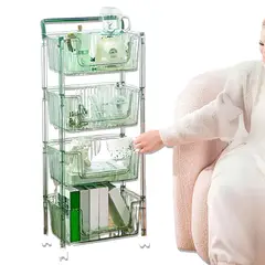 ELMEJORPRECIO - Carrito Organizador Multiuso de 4 Niveles Venecia Verde