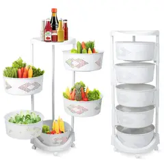 ELMEJORPRECIO - Estante Organizador Redondo de 5 Niveles Giratorio