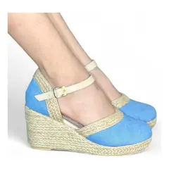 GENERICO - Alpargata Mujer Casual Taco 7 2086L-50 Color Celeste