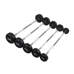 ALPHA GYM - Barra Recta con Peso Fijo Acero cromado